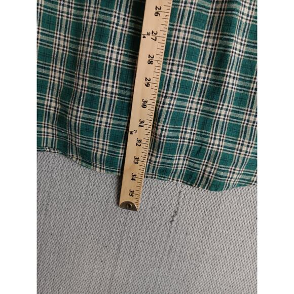 Moose Creek Heavy Linen Shirt Mens XL Green Plaid Button Down Relaxed Outdoors - Picture 11 of 13